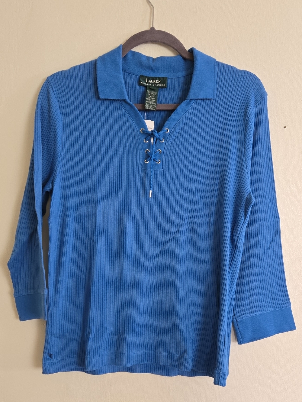 Ralph Lauren Blue Cotton Rib Shirt